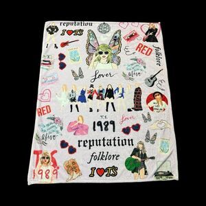 Taylor Swift 1989 Folklore Retro Colorful Graphic Blanket Throw 50” x 38”